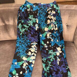 Kobi Halperin Hadley black pants with floral print, NWT, Size L